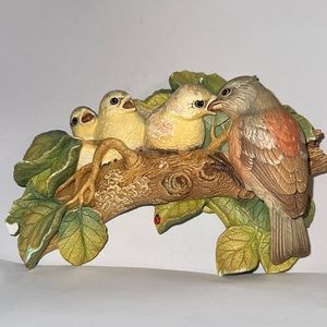 Bossons Chalkware Chaffinches Wall Hanging Art 8" Vintage 1971